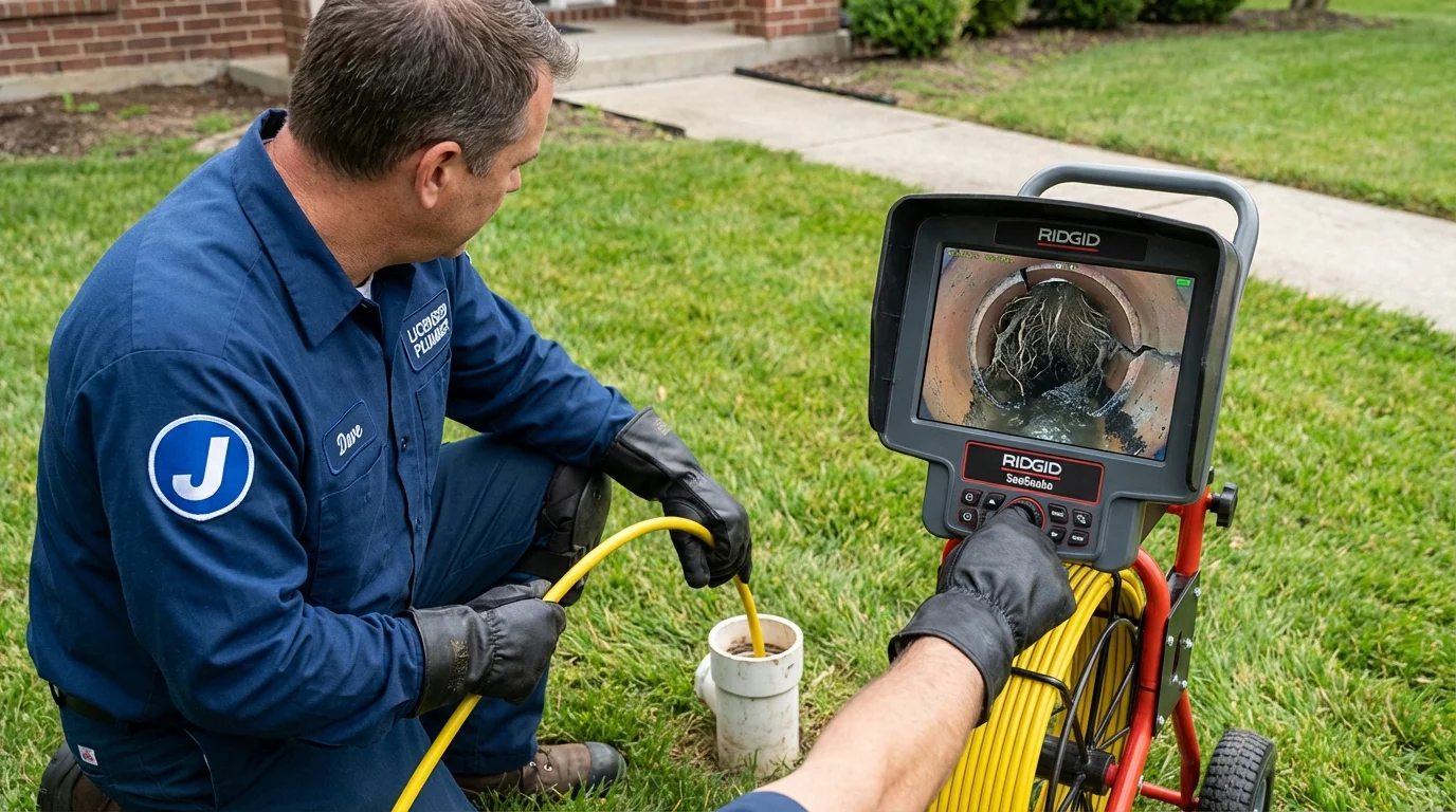 Sewer camera inspection being performed by Johns Plumbing LLC in Elmore