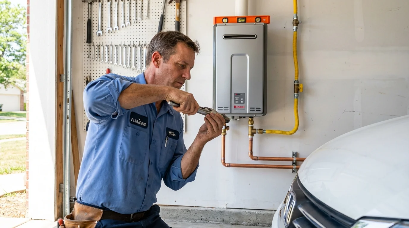 Tankless water heater installation by a Johns Plumbing LLC plumber in Elmore